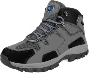 Мужские водонепроницаемые походные ботинки, противоскользящие, легкие, средней высоты, с поддержкой щиколотки, дышащие походные трекинговые ботинки Hhhchpm, серый