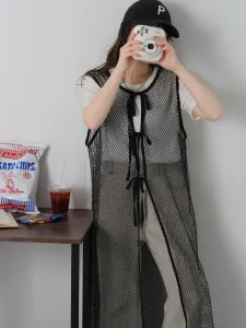 Платье без рукавов из двухсторонней сетки спереди и сзади Ehka Sopo, цвет Black