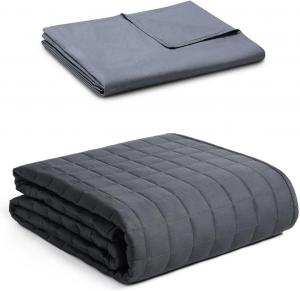 Утяжеленное одеяло 152х203 см, 11,3 кг, Soothing Cotton, 25lb, с чехлом из хлопка, для Queen или King, Dark Grey