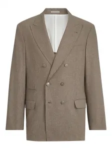 Двубортный пиджак Brunello Cucinelli, коричневый