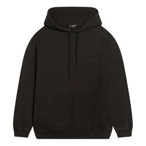 Толстовка logo hoodie medium fit 'washed black' Balenciaga, черный