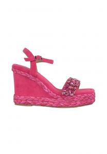 Босоножки на танкетке Y CIERRE CON HEBILLA - Platform sandals Alma Blue, цвет Fucsia Jaspeado