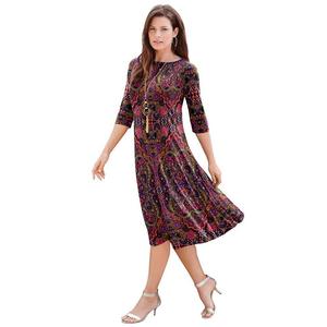 Женское свободное платье размера плюс из ультрагладкой ткани Roaman с вырезом «лодочка» Roaman's, цвет Multi Mirrored