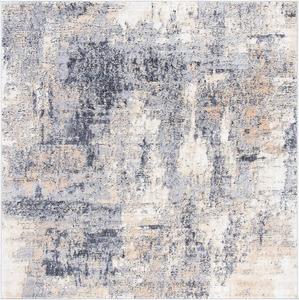 Ковер SAFAVIEH, 92 x 92 см, Amelia Collection, Grey & Gold, современный абстрактный дизайн, без линьки и простой в уходе, идеален для помещений с высокой проходимостью в гостиной, спальне (ALA777H)