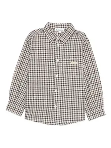 Рубашка в клетку с длинными рукавами LALALU, коричневый