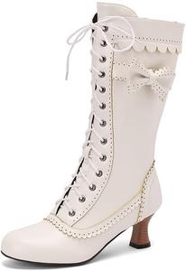 Женские ковбойские сапоги Элегантные вестерн ботильоны QSPGONA, White