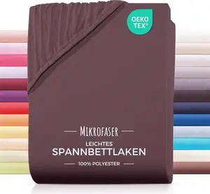 Простыня на резинке из микрофибры 160х200 коричневая Carpe Sonno