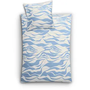 Постельное белье Kleine Wolke «Онда» с волнистым мотивом, цвет Mare