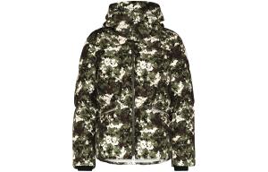 Moncler Белая камуфляжная пуховая куртка, Green Camouflage