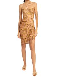 Розовое платье миди с рюшами Seashell ADRIANA DEGREAS