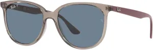 Женские квадратные солнцезащитные очки Ray-Ban RB4378, Transparent Grey/Dark Blue Polarized