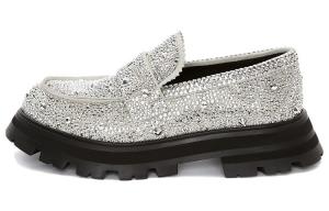 Женские лоферы Alexander Mcqueen, серебристый