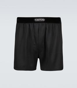 Боксеры из смесового шелка Tom Ford, черный
