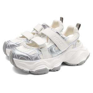 FOXER Женские повседневные туфли с низким верхом, устойчивые к истиранию, бежево-серебристого цвета