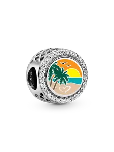 Шарм Pandora Engravable Beach Heart Scene, серебро 925 пробы