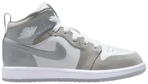 Кроссовки Air Jordan 1 Mid SE PS 'Patent Cool Grey', серый