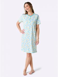 Comtessa Ночная рубашка с принтом в бело-бирюзовых тонах
