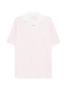 Футболка с V-образным вырезом и вышитым логотипом Courreges, розовый