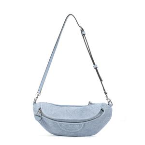 TORY BURCH Женская мини-сумка через плечо из замши светло-голубого цвета
