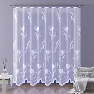 Жаккардовая метровая штора Molia A139 белая, высота 270 см Wisan