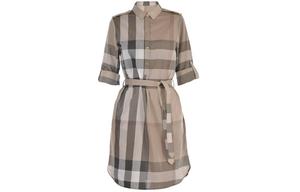 Платье в клетку Burberry, хаки