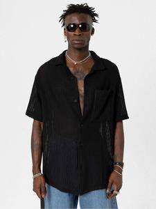 VAMOS CLO Рубашка на пуговицах Comfort Fit в черном цвете