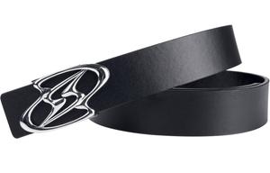 Стильный уличный ремень Y2K с металлической эмблемой "Молния" унисекс черный OMTO