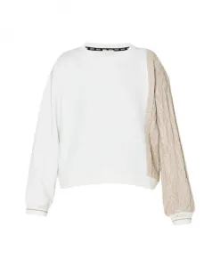 Свитшот с круглым вырезом и деталями из люрекса Liu Jo, мультиколор