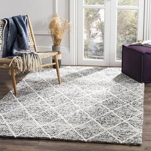 SAFAVIEH Natura коллекция ковер 153 x 244 см - , Ivory & Black, ручной работы марокканский узор Cotton, идеально для помещений с высокой проходимостью в гостиной, спальне (NAT712C)