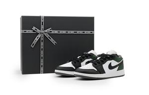 Баскетбольные кроссовки Air 1 с амортизацией, противоскользящие, износостойкие, винтажные, низкие, унисекс, черно-зеленые Jordan, Black Green