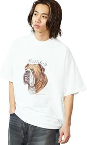 Мужская футболка Lee с принтом бульдога, белый