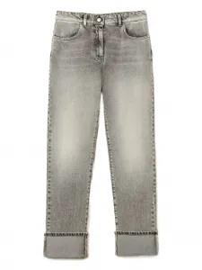 Джинсы с манжетами и нашивкой-логотипом TWINSET, серый
