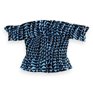 Топ с коротким рукавом и оборками Scotch & Soda Ruffles, синий