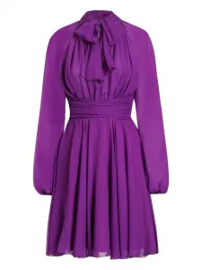 Плиссированное платье с завязками DOLCE & GABBANA, фиолетовый