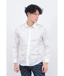 Tornado mart сатиновая органзовая рубашка с цветочным принтом, цвет White