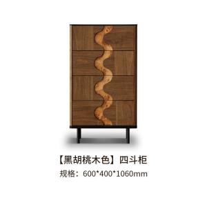 Yu Senyi Комод для гостиной и спальни из массива ореха, 4 ящика, винтажный стиль, установка на месте