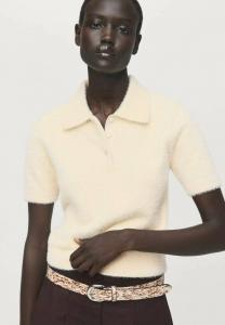 Поло Mango Polo shirt, Off-White