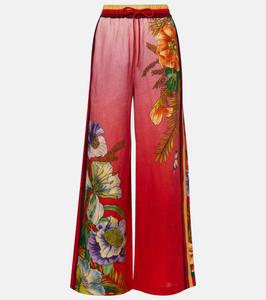 Брюки Inez широкие льняные с эффектом омбре Alémais, Pink Ombre