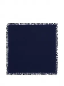 Квадратный шарф из саржи с бахромой Bompard, синий