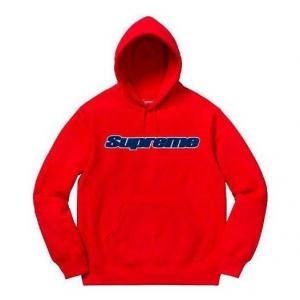 Толстовка chenille hooded sweatshirt 'red navy' Supreme, красный