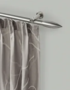 Карниз для штор GARESA "CARTOUCHE", 1 направляющая, желаемая длина, комплект для штор, легкий настенный монтаж, выдвижной, имитация нержавеющей стали 250 см, цвет edelstahlfarben