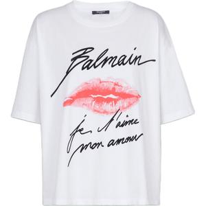 Футболка Kiss Printed Crewneck BALMAIN, белый