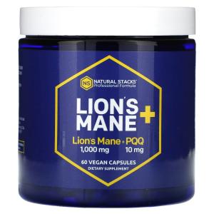 Добавка Natural Stacks Lions Mane+ PQQ, 60 веганских капсул