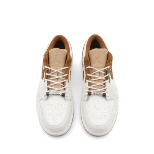 Кроссовки Air Jordan 1 Vintage Basketball Shoes Men Low-top Grey/brown/beige, белый