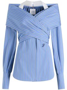 Patou поплиновая блузка с запахом, синий