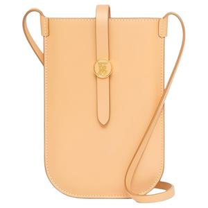 Burberry Кожаный наплечный поясной чехол для телефона женский шафрановый