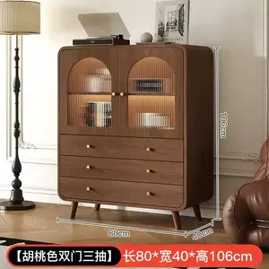 Yu Senyi Комод 80х40х106 см для гостиной и спальни настенный, цвет walnut, установка включена