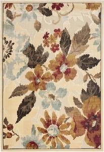Ковер SAFAVIEH, 122 x 171 см, Paradise Collection, Cream & Multi, цветочный вискозный дизайн, идеально для помещений с высокой проходимостью: прихожая, гостиная, спальня (PAR148-404)