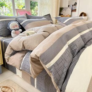 Yalu Комплект постельного белья из 4 предметов (простыня 150 см, пододеяльник 200х230 см), 100% гребенной хлопок, цвет Bulanka