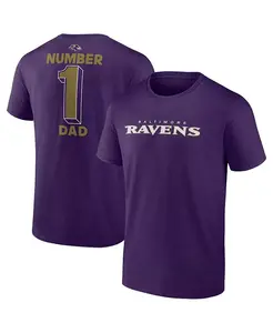 Мужская фиолетовая футболка Baltimore Ravens Big Tall Number One Dad Fanatics